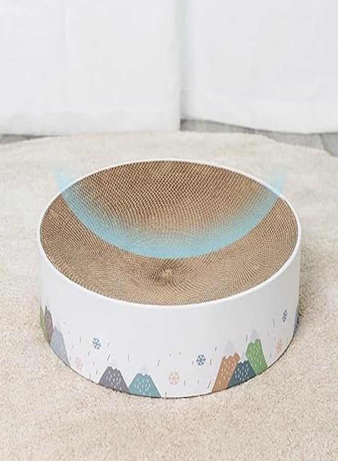 KittuPet Oval Cat Scratcher Cardboard Bed Lounge Couch for Indoor Cats 2 in 1 Cat Scratch Pad Bowl Nest 17"x13.5" Kitty Cat Scratching Board Pad Corrugated Lounge Cat - Image 5